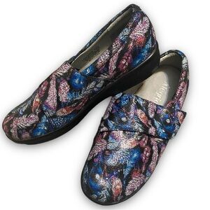 Alegria floral comfort slip on clog shoes size 42 11.5